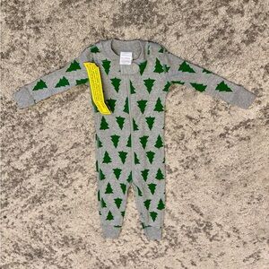 Hanna Andersson Organic Cotton Christmas Tree Zip Sleeper – Size 80 (18–24M)